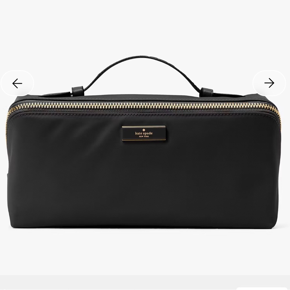 NWT Kate Spade Carter Black Nylon Cosmetic Pouch